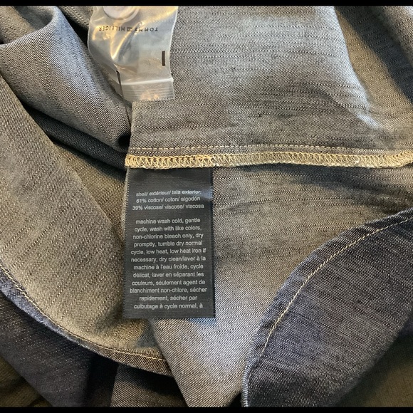 Tommy Hilfiger Band-Collar Indigo Chambray Popover Top Size XS - Picture 4 of 4